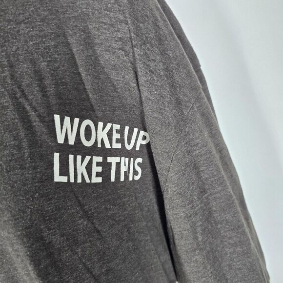 On Fire Shirt Womens 2X Gray White Hooded Long Sleeve Flawless Woke Up Like - Picture 3 of 6